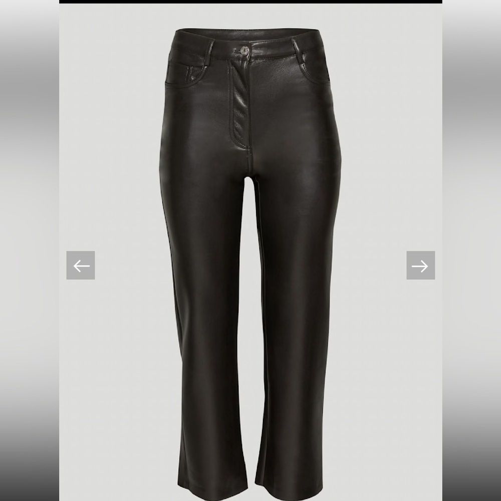 NWT Wilfred Melina Cropped Leather Black Pants - Picture 6 of 11